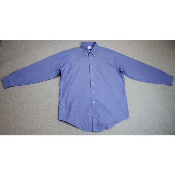Brooks Brothers Shirt Mens 16 - 35 Blue 100% Cotton Button Down Non-Iron - Picture 2 of 7